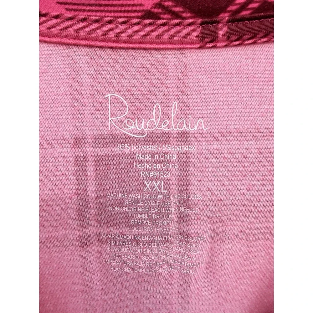 Roudelain Womens Size XXL Cozy Luxe Henley Sleep Shirt Dara Buffalo Plaid 621